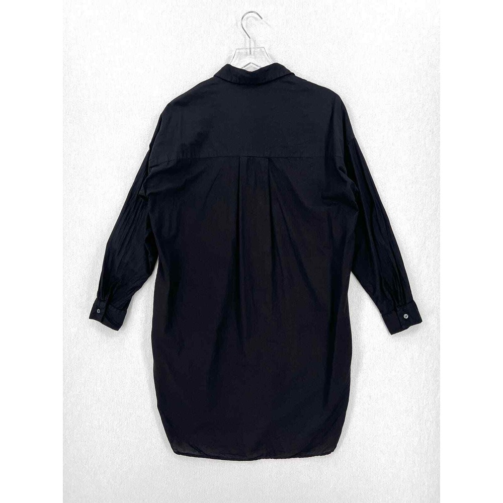 Felicite Shirt Dress Women 2 Black Button Up Long Sleeve Cotton Tunic - Picture 3 of 15
